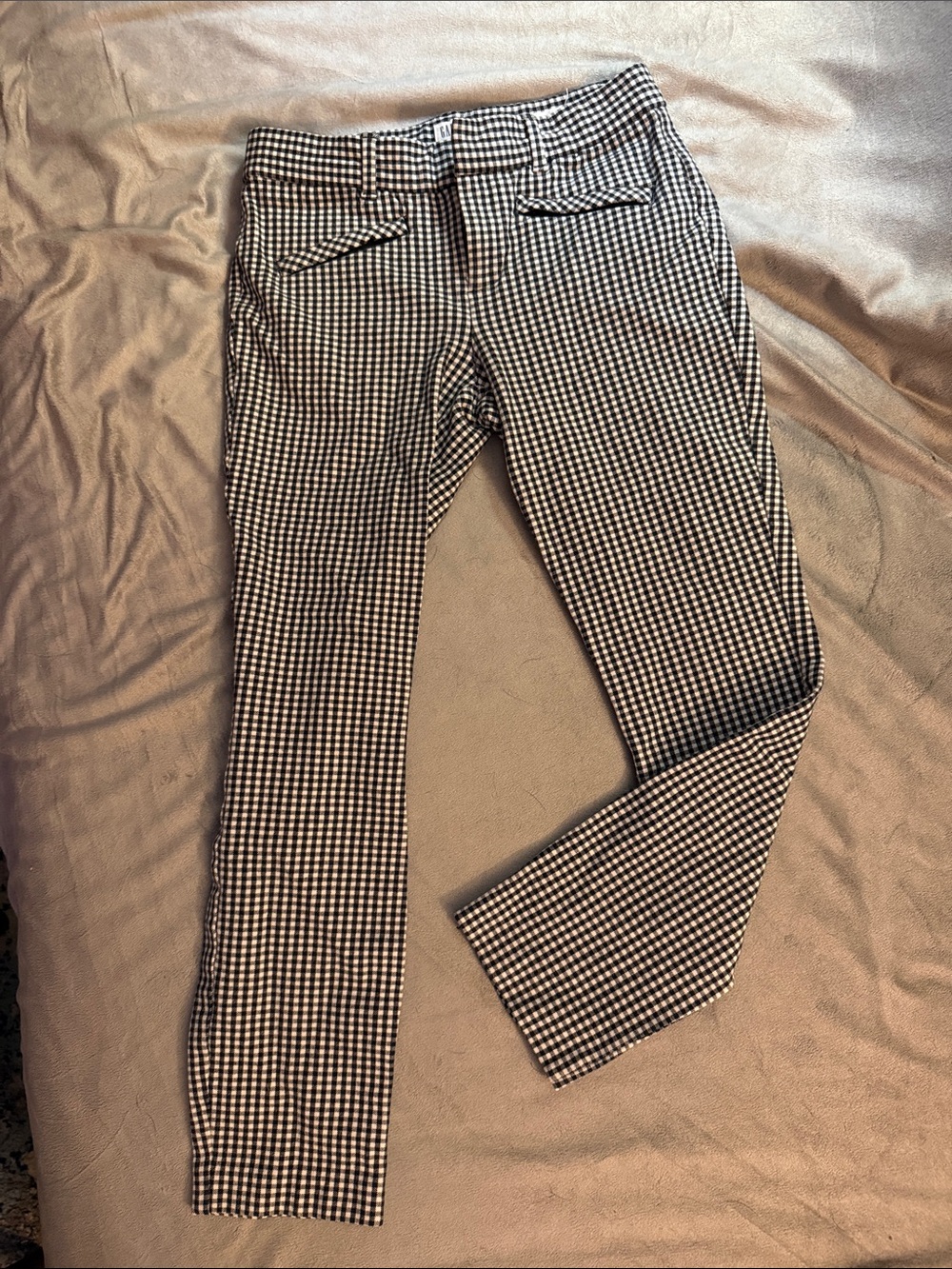 GAP Black and White Gingham Skinny Ankle Pants